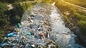 A River Choked by Plastic Pollution