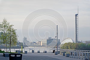 River Clyde view looking east towards the Science Centre and Hydro Arena