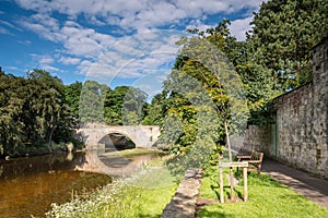 River Coquet flows under Warkworth Bridge photo