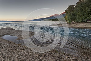 River Crni Drim flows in lake Ohrid, Macedonia