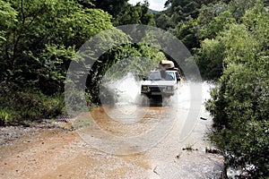 River Crossing in offroad vehicle