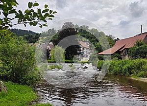 The river crossing the village of Schiltach.