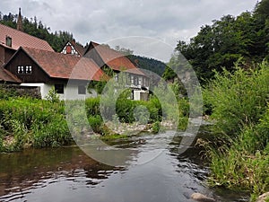 The river crossing the village of Schiltach.