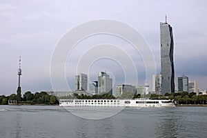 River cruise ship Danube river Vienna