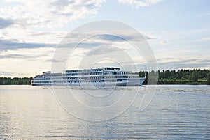 River cruise ship floating, Moscow region