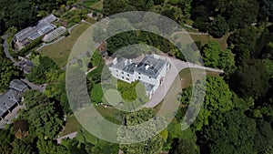 River Dart, Greenway, South Devon, England: DRONE VIEW: Greenway House formerly owned by Agatha Christie (Clip 3)(