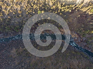 River in the desert, aerial view. Texture