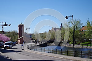 A river divides Falun into south and north