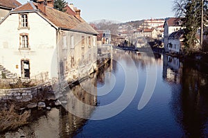 River of Doubs in Pontarlier city, France