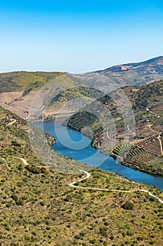 River Douro next to the mouth of the river Coa