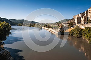 River Durance passes the town of Sisteron in France