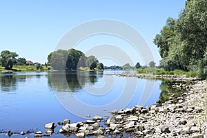 The river Elbe near Radebeul Ost on a sunny day