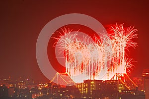 River fire fireworks as Brisbane