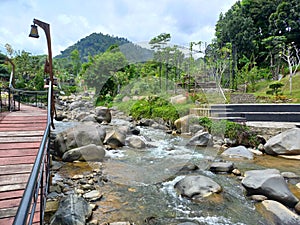 River Flow in Pendopo Ciherang of Karang Tengah Village of Babakan Madang District of Bogor Regency, Indonesia