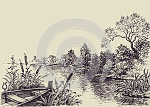 River flow scene