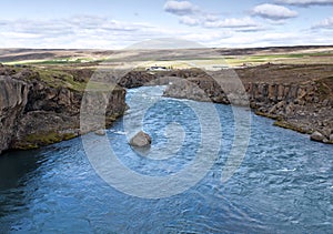 River flowing through the canyon