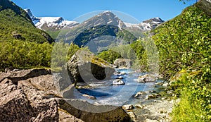 River flowing from glacier