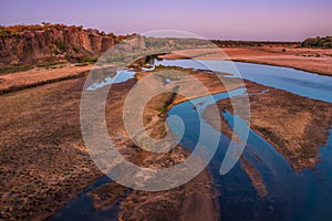 River flowing through Kruger National Park at sunrise, Kruger National Park