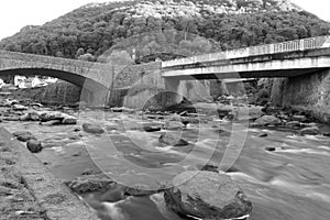 River flowing into Lynmouth in Devon