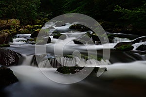 River flowing into Lynmouth in Devon