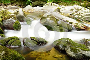 River Flowing over Rocks in a Long Exposure