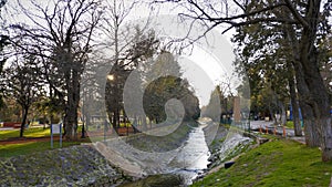 river flowing through the park in the Gaziantep