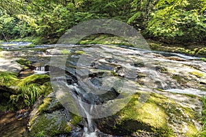 River flowing rock mass