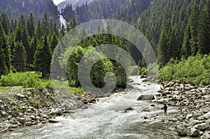 River flowing through the rocks, Krimmler Ache, Austria