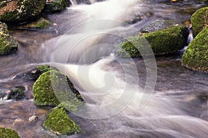 River flowing in slow motion photo