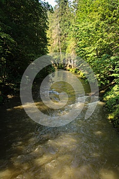 The river flows through the areas of the Slovak Paradise National Park