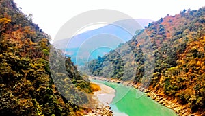 River flows bitween two mountain, Siliguri tourism, Indian city tour