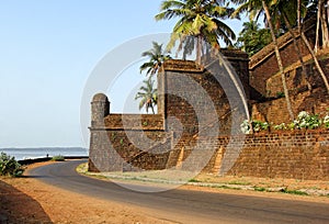 River front of Reis Magos Fort in Goa photo