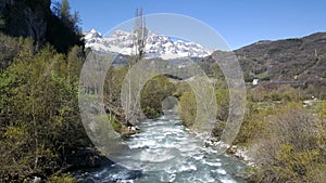 River in Frontera del Portalet Spain