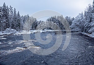 River in a frosty morning