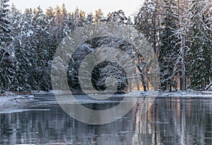 River in a frosty morning