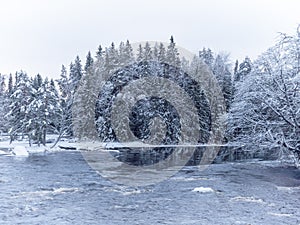 River in a frosty morning