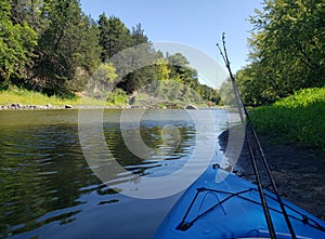 River fshing in a kayak