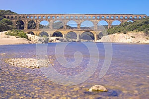 River Gard and the Pont du Gard, Nimes, France