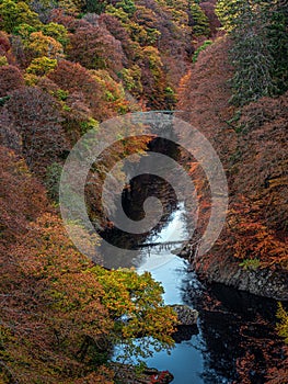 River Garry gorge in Autumn colours