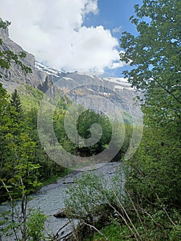 River Giffre and waterfalls of the Cirque du Fer à Cheval Valley