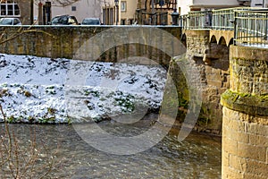 The river glan and stone bridge in Meisenheim