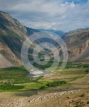 River gorge in the mountains Chulyshman