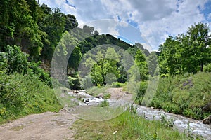 The river in the gorge. Scenic canyon.