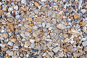 River gravels background. Mixed sea gravels