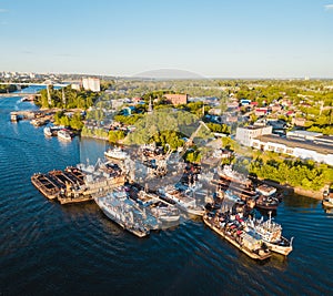 River harbor boats