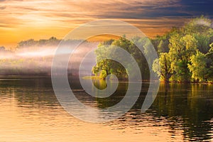 River haze landscape