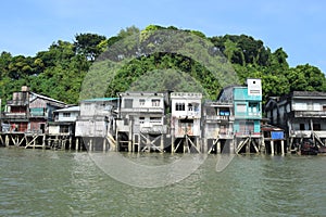 River houses in Ranong, Thailand