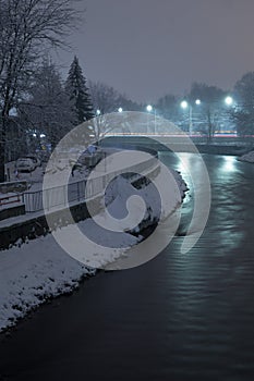River Hron at Banska Bystrica during winter
