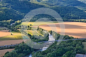 River Hron from Sokoli vrch mountain in Stiavnicke vrchy