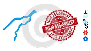River Icon with Textured Your Assignment Seal